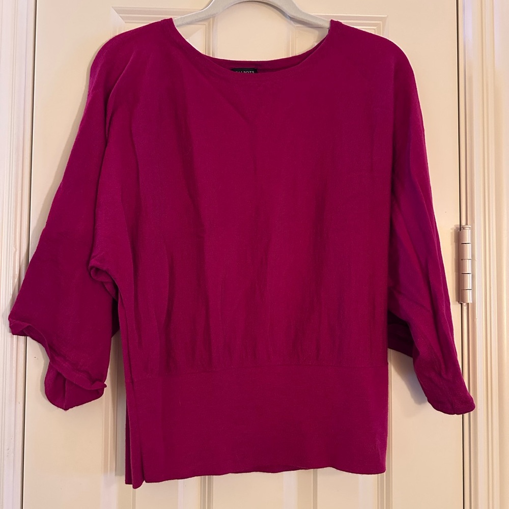 Talbots Dark Raspberry Wool Sweater - image 1